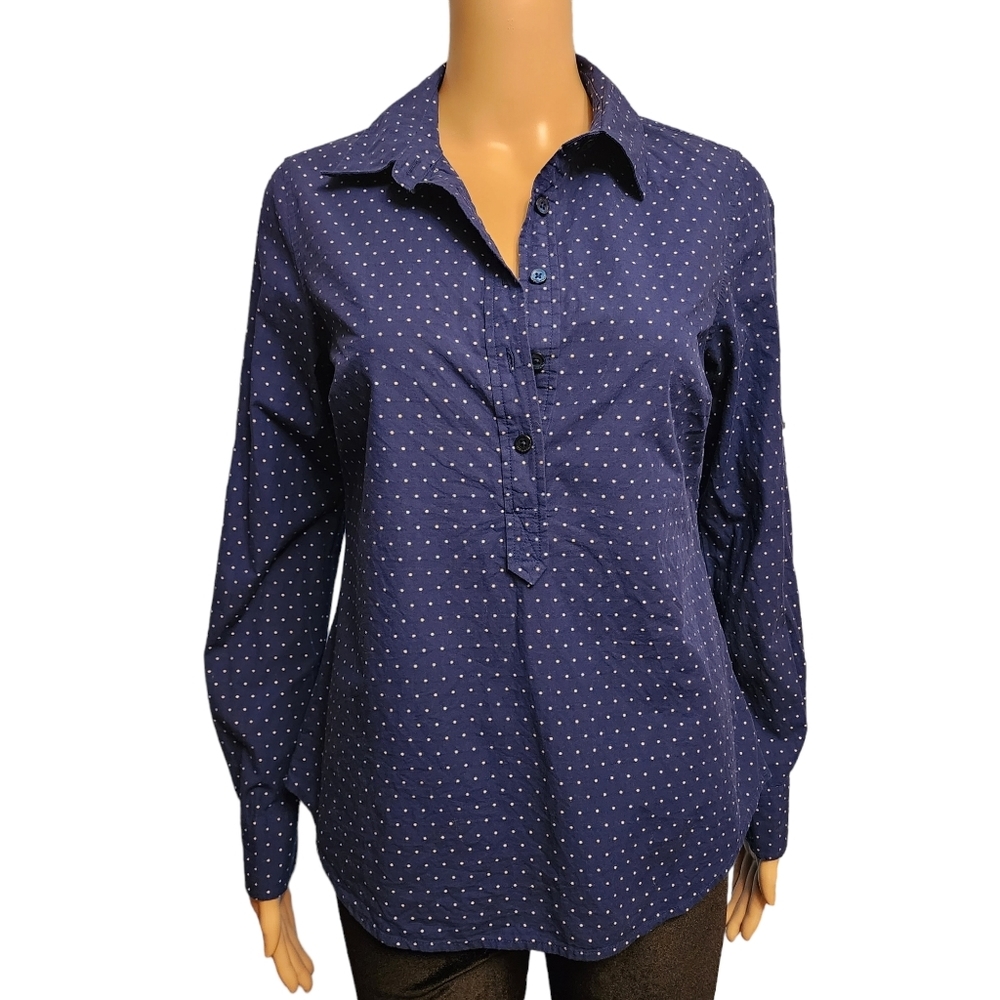 Vinyard Vines Navy Polka Dot Dress Shirt Size 2